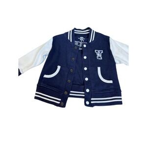 Creative Knitwear Baby Boys 6-9 Months Blue Yale Varsity Jacket One Piece